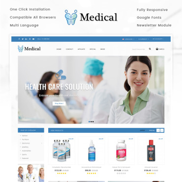 Medicine Drug OpenCart Templates 69379