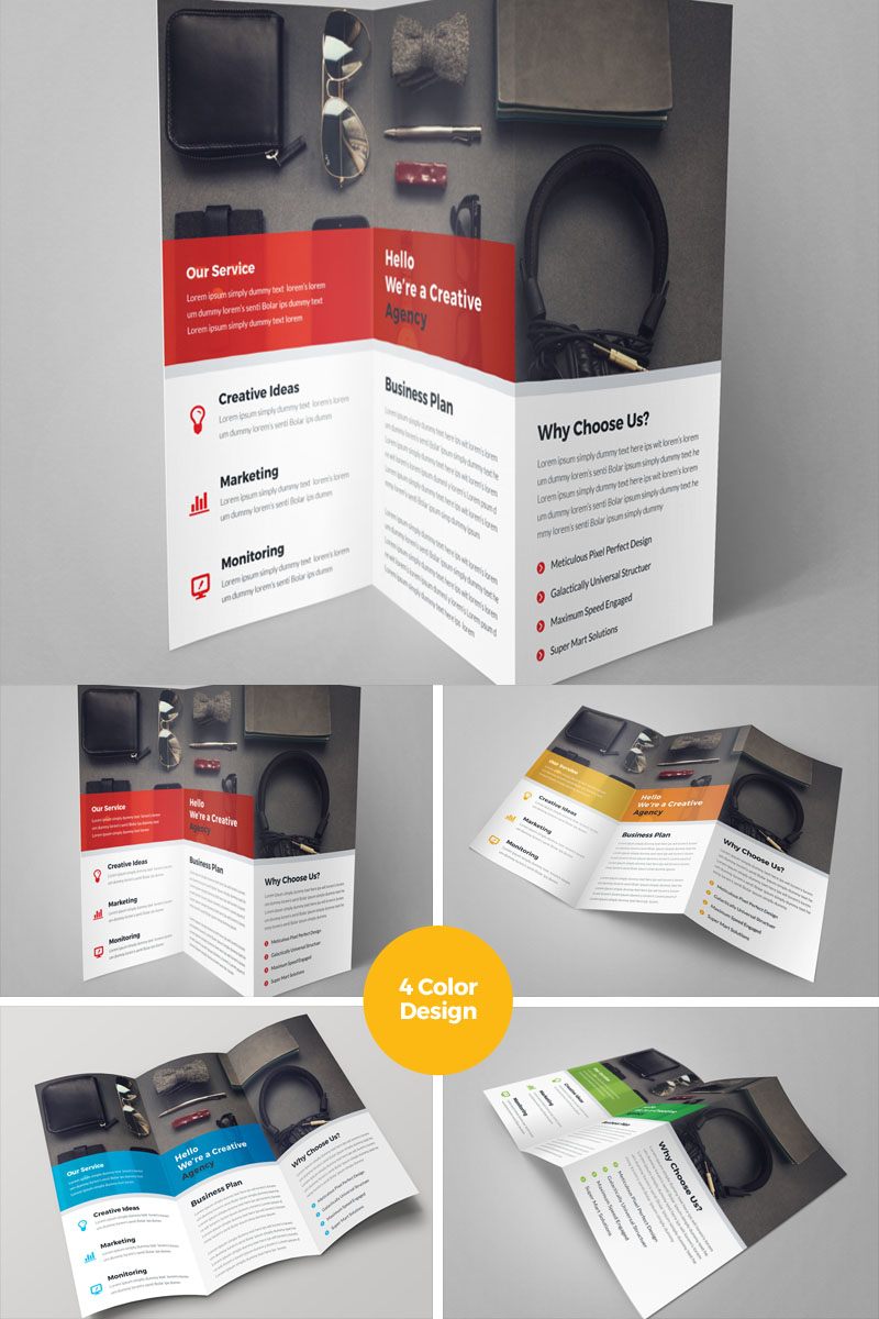 Case Study Corporate Trifold Brochure - Corporate Identity Template