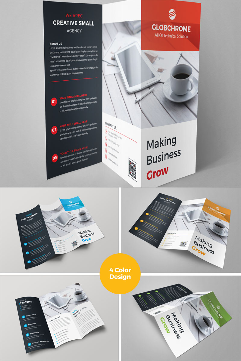 Square Tri-Fold Brochure Template - Corporate Identity Template