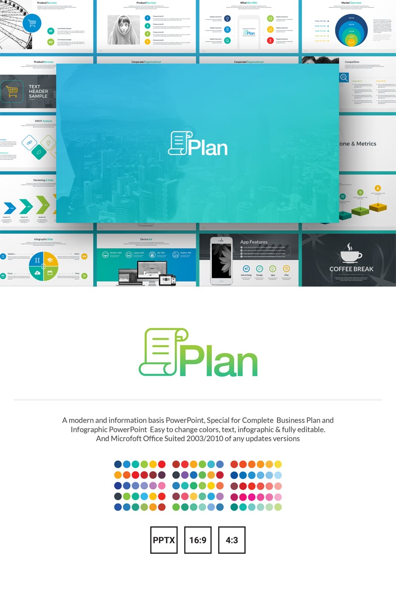 Plan - Business Plan & Infographic PowerPoint template