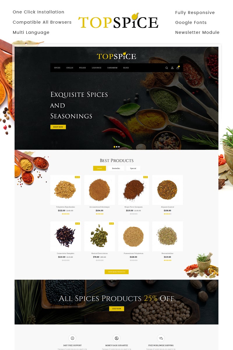 Top Spice Store OpenCart Template