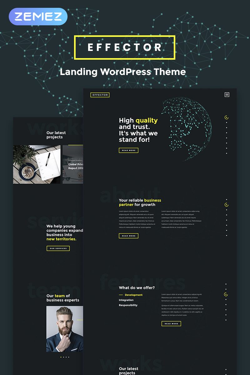 Effector- Landing Page WordPress Elementor Theme