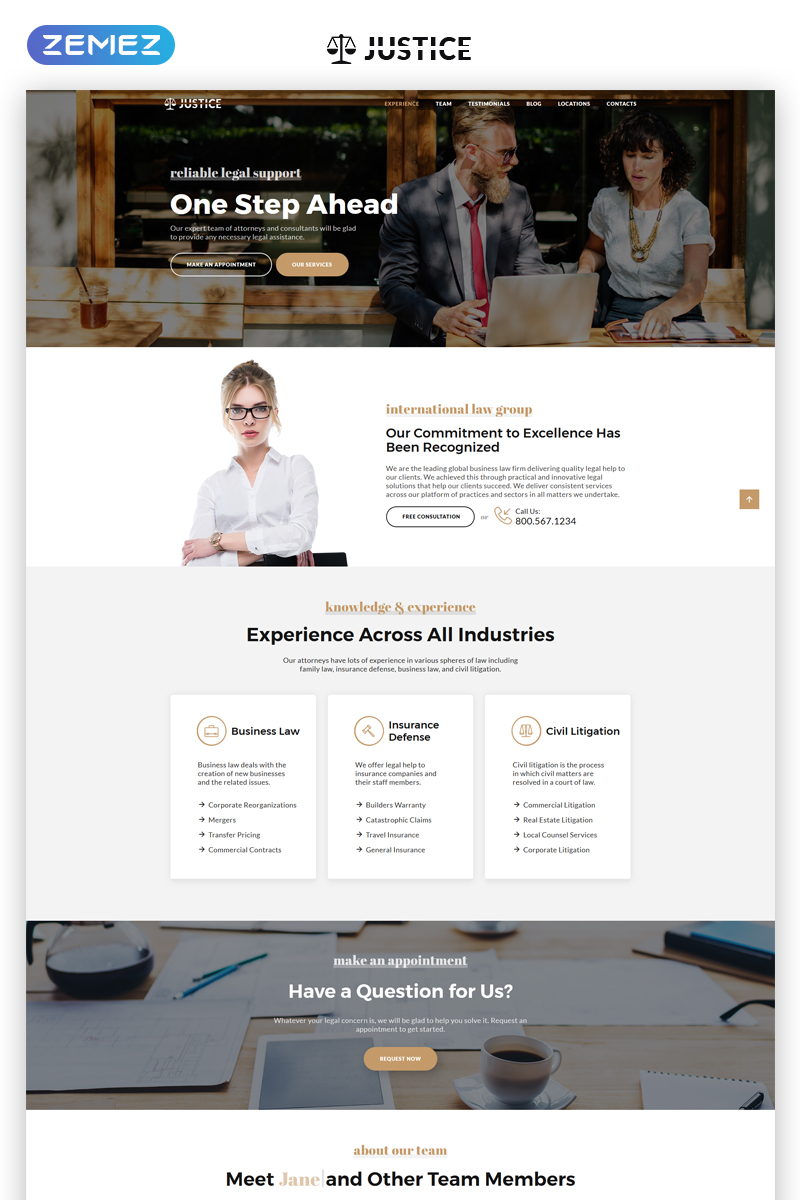 Justice - Attorney Agency HTML5 Landing Page Template