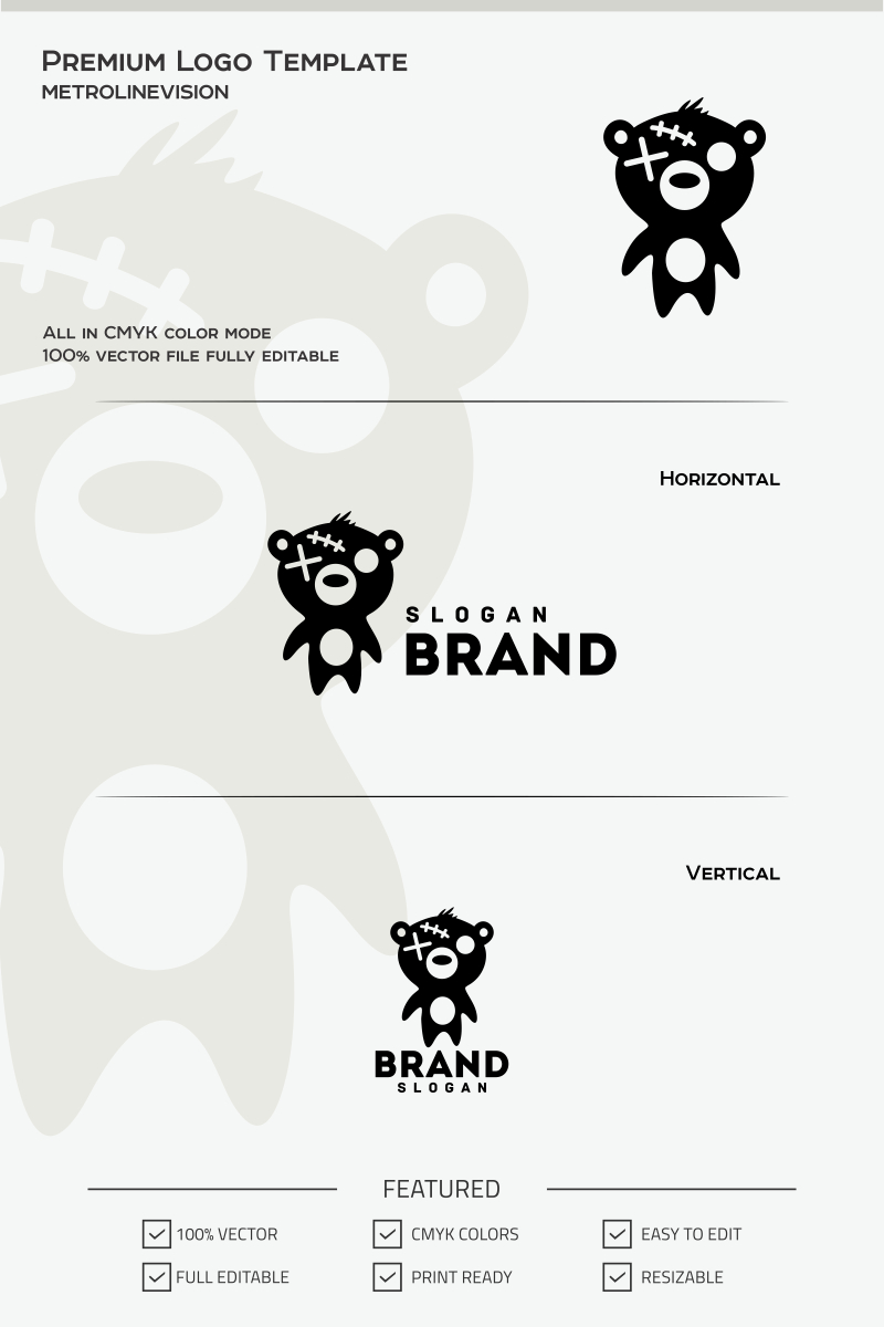 Teddy Bear Logo Template