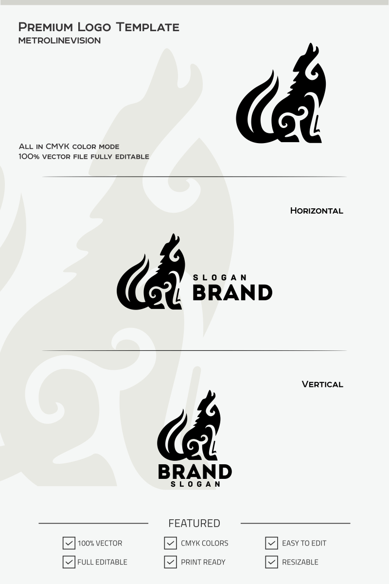 Crying Wolf Logo Template