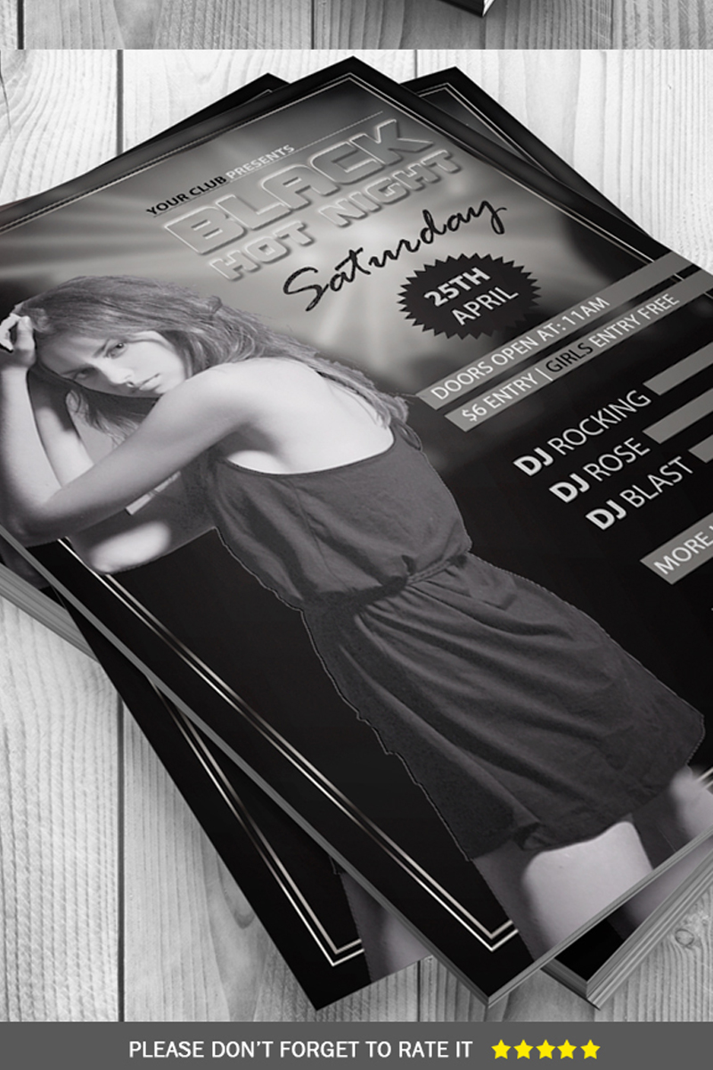 Black Hot Night Party Flyer - Corporate Identity Template