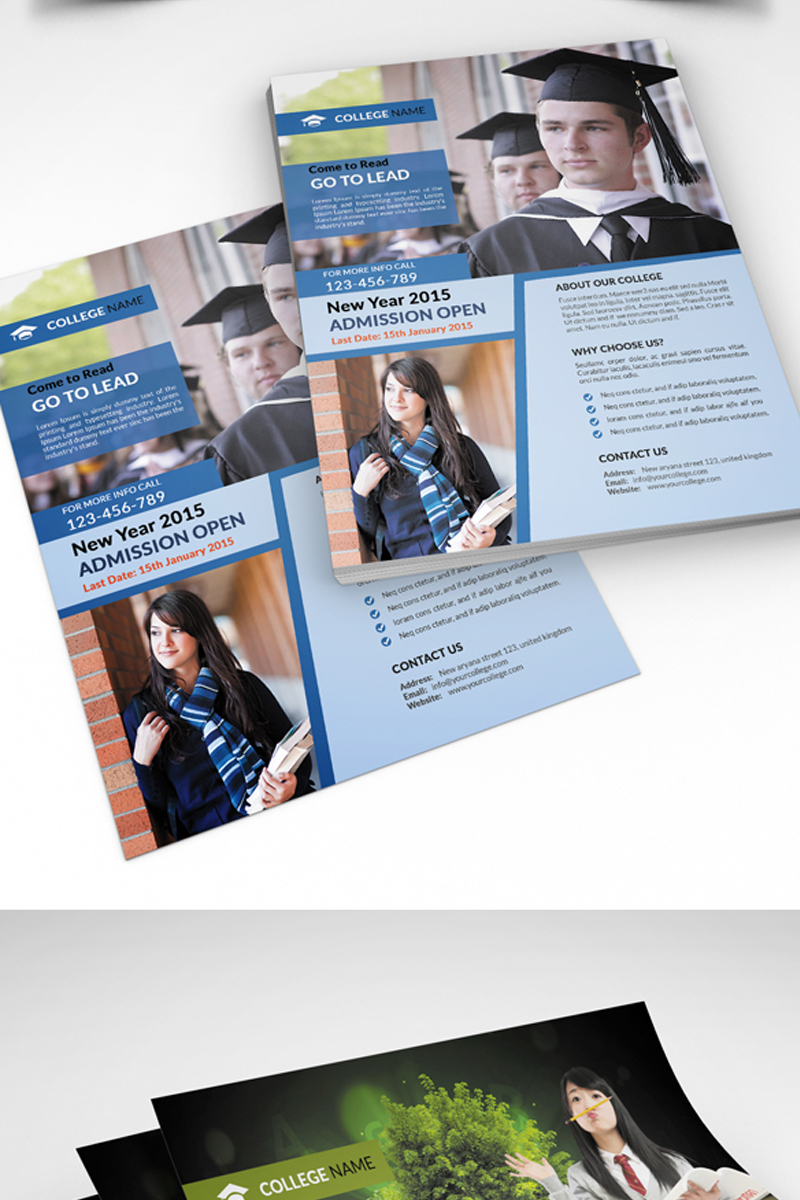 College and University Admission Flyer - Corporate Identity Template