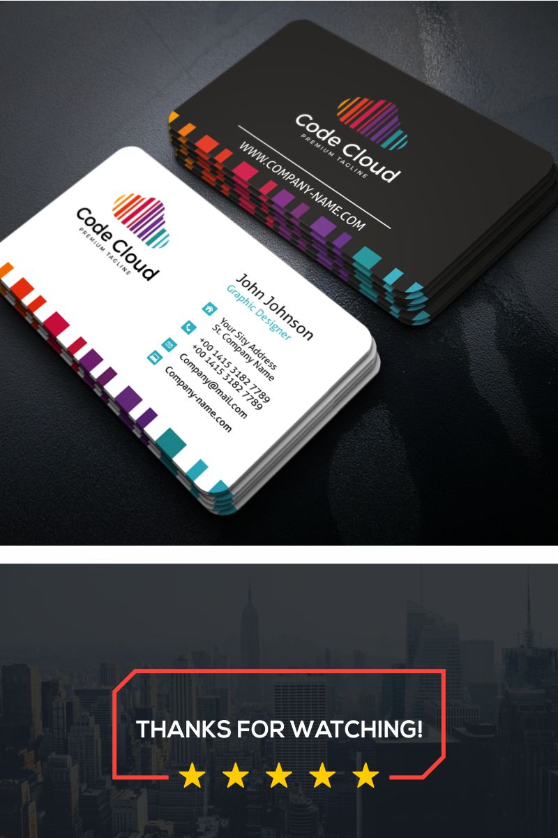 Code Cloud Business Card - Corporate Identity Template