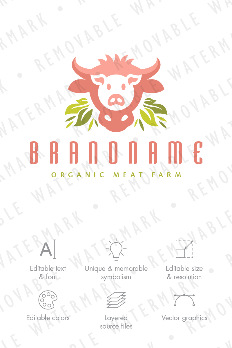 Beef and Pork Logo Template
