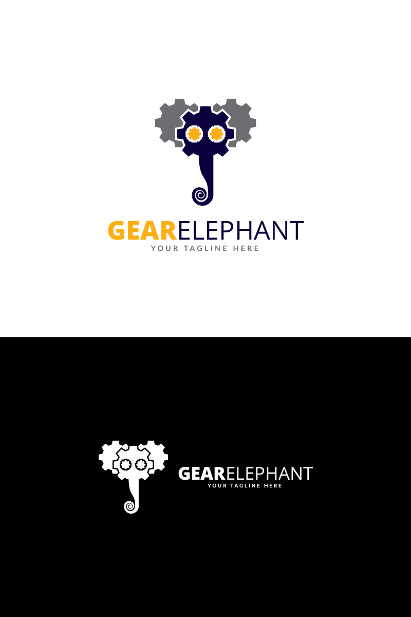 Gear Elephant Logo Template