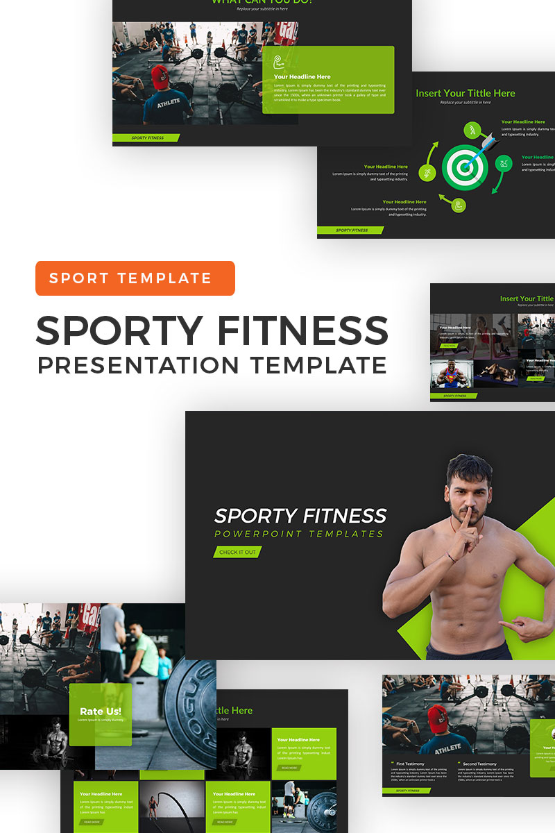 Sporty Fitness PowerPoint template