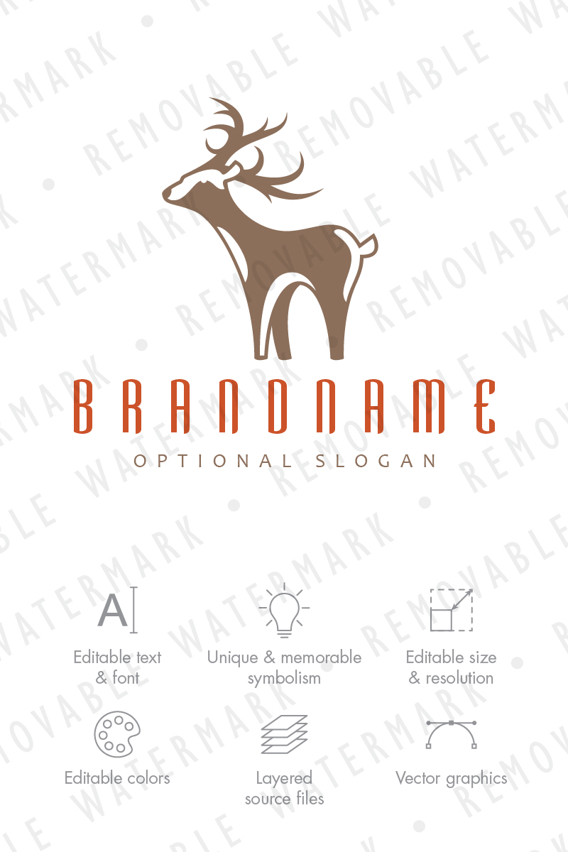 White Tail Deer Logo Template