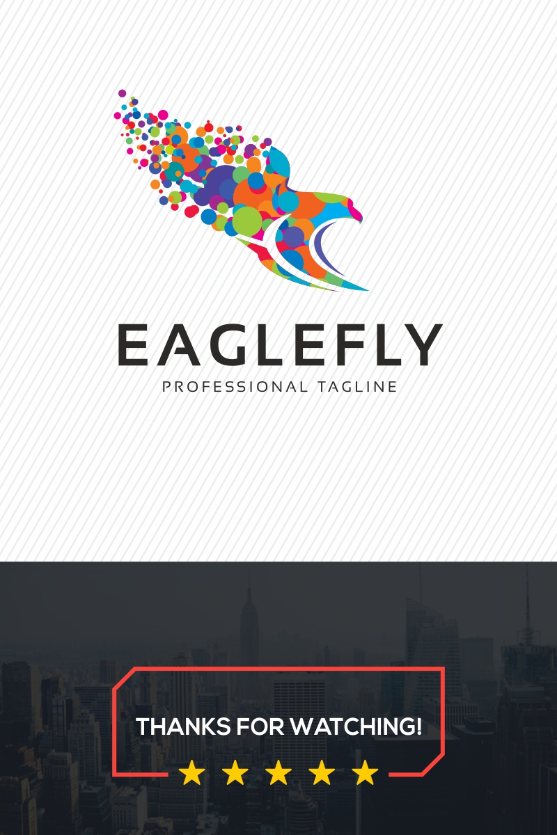 Eagle Fly Circle Colorful Logo Template