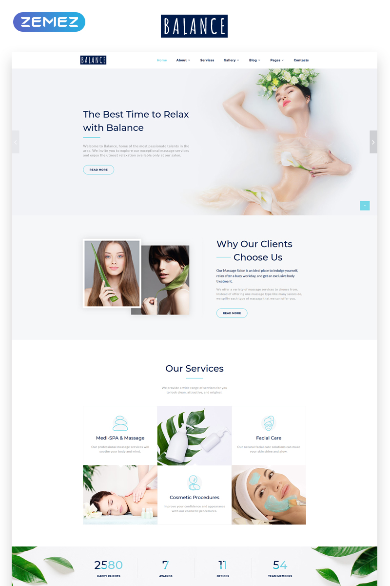 Balance - Elegant Massage Salon Multipage Website Template
