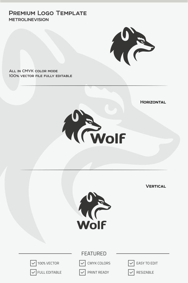 Wolf Head Logo Template