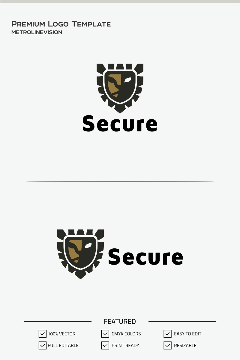 Secure Lion Logo Template