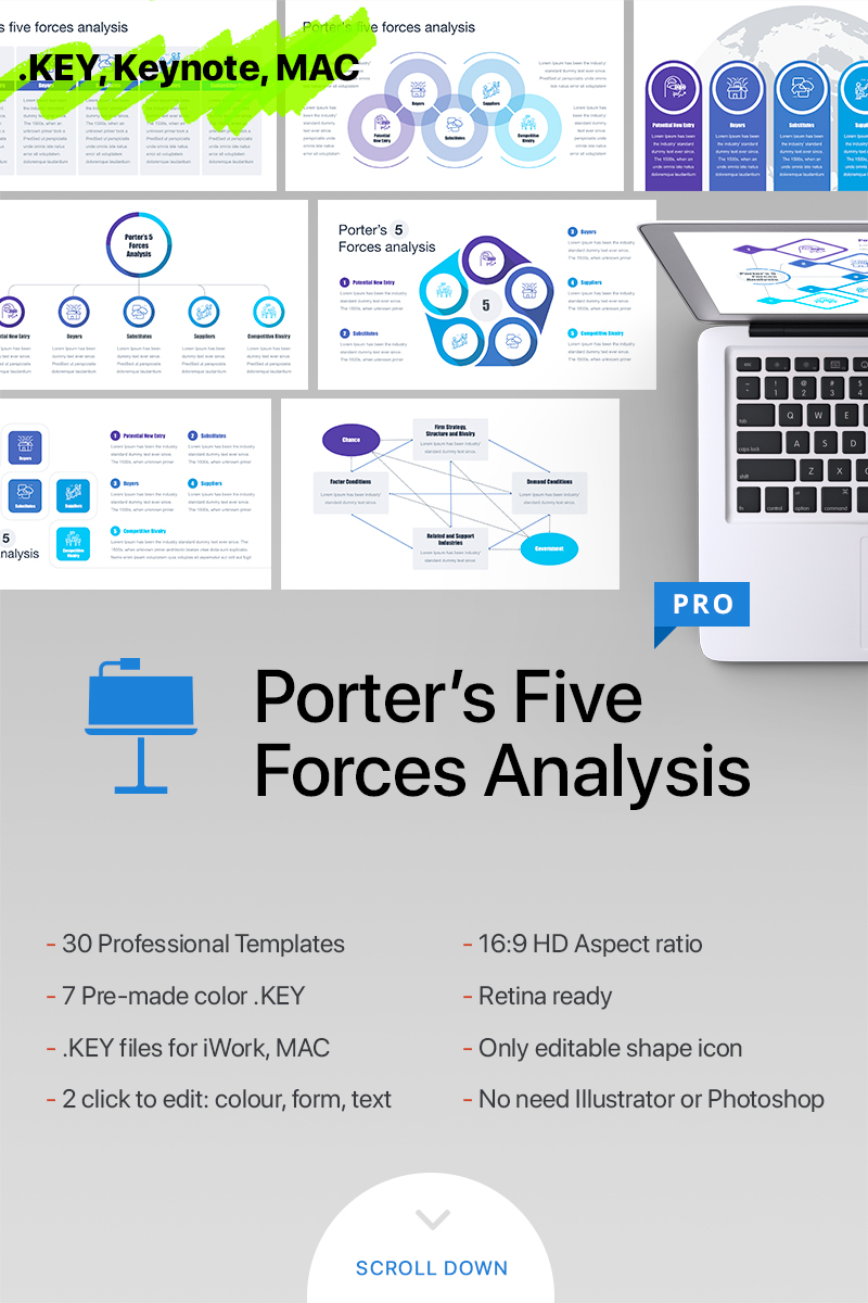 Porters Five Forces Analysis for - Keynote template