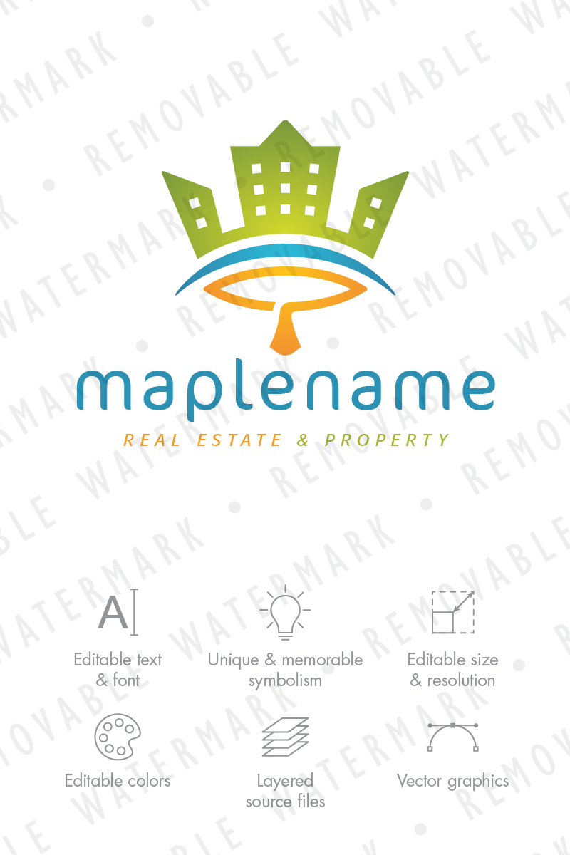 Maple Leaf Town Logo Template