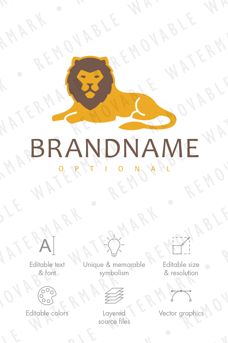 Resting Lion Logo Template