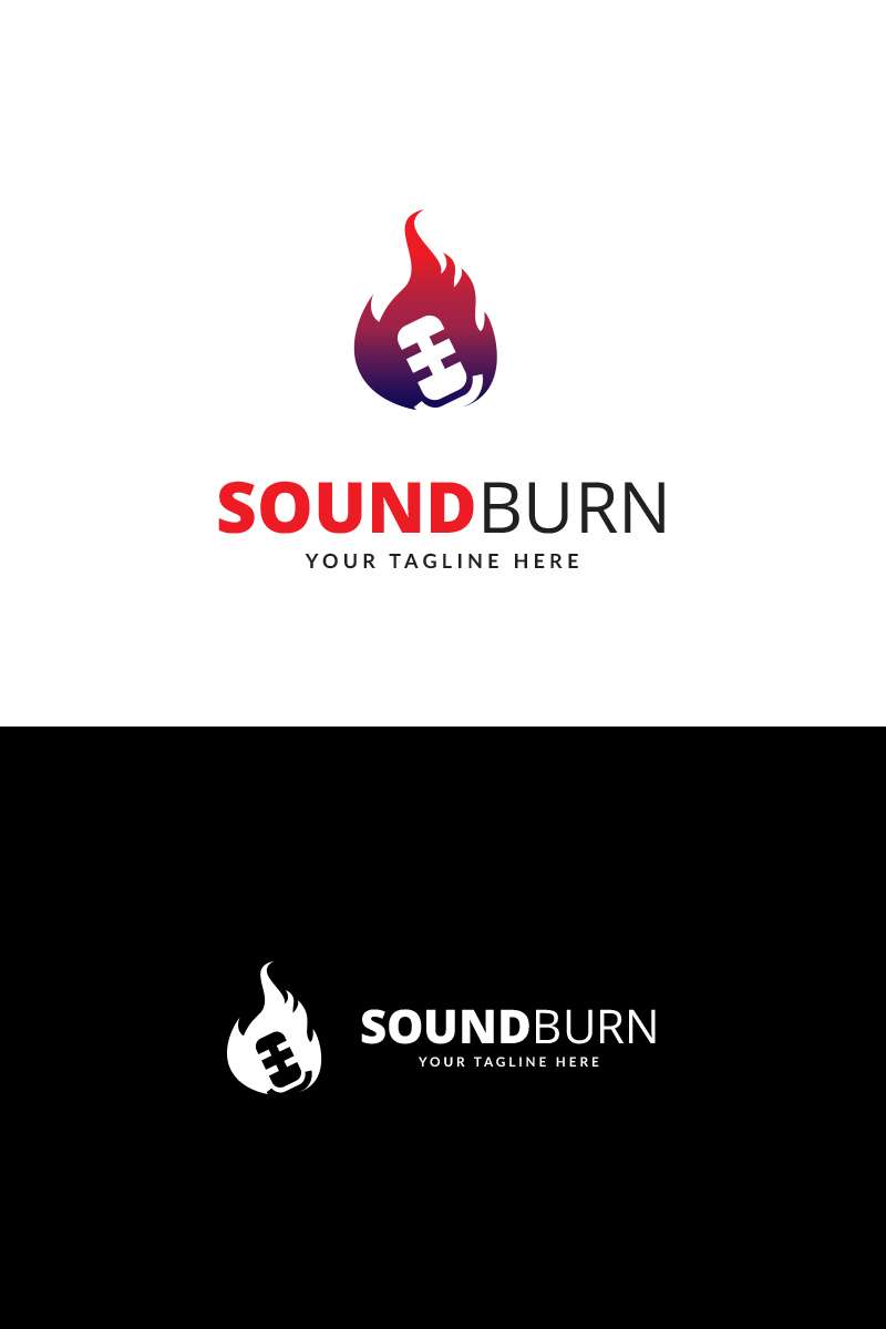 Sound Burn Logo Template