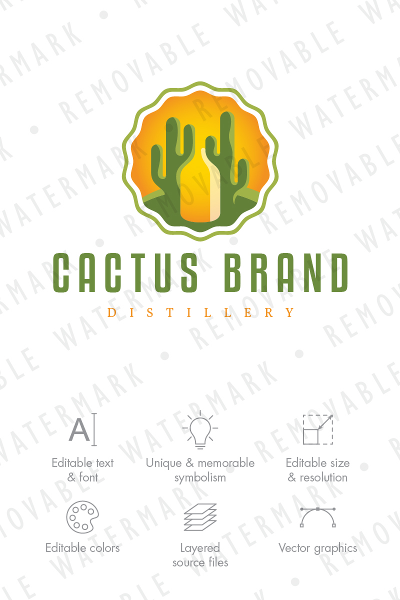 Cactus Beverage Logo Template