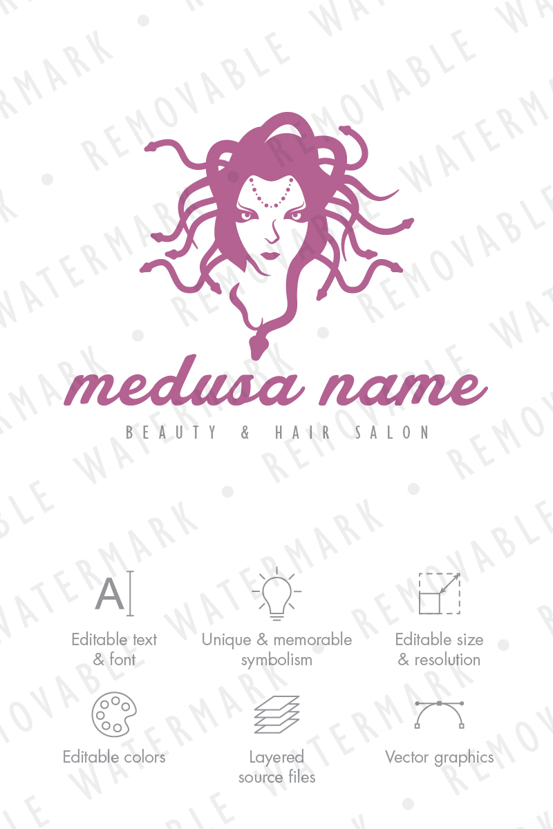 Head of Medusa Logo Template