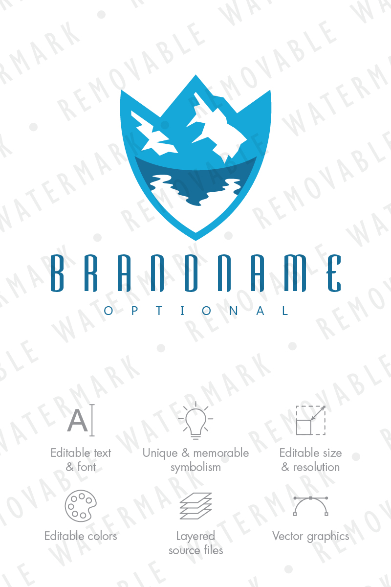 Shield of Glacial Lake Logo Template