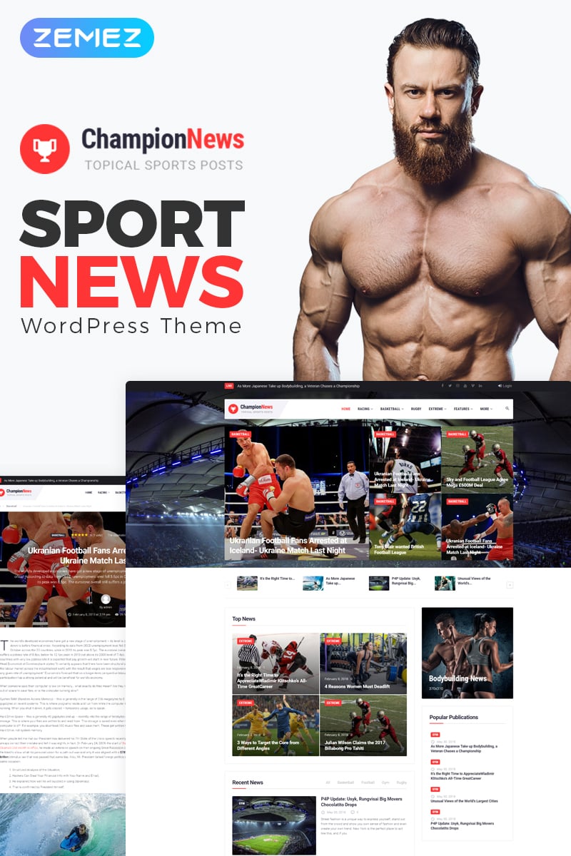 ChampionNews - Sports News WordPress Elementor Theme