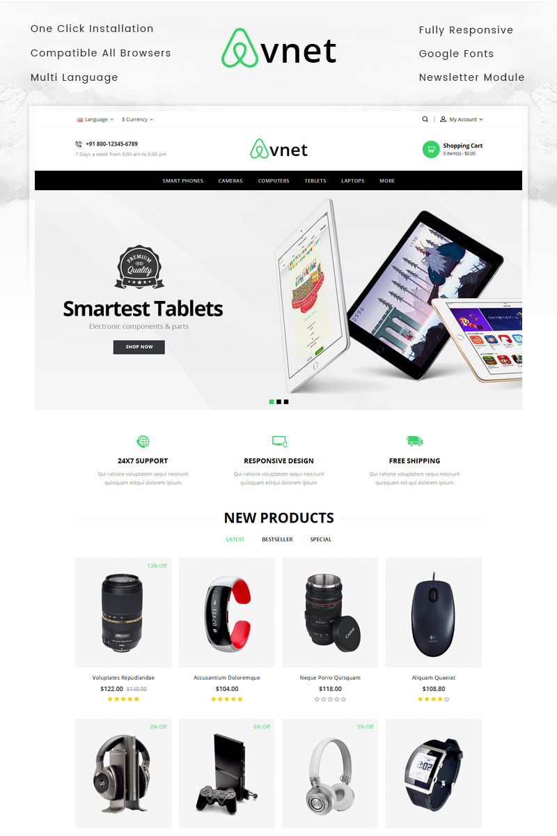 Avnet - Electronics Store OpenCart Responsive Template