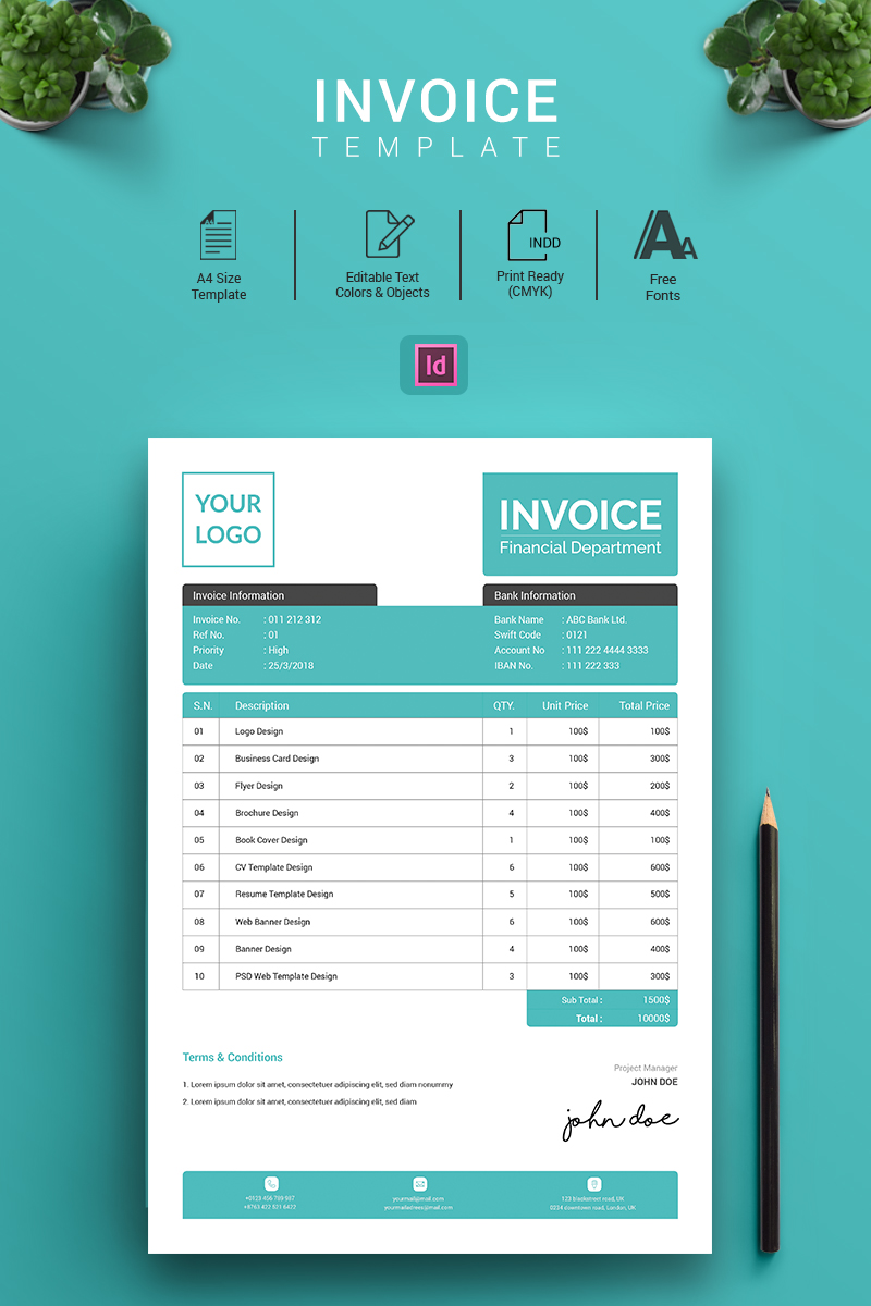 Corporation – Indesign Invoice - Corporate Identity Template