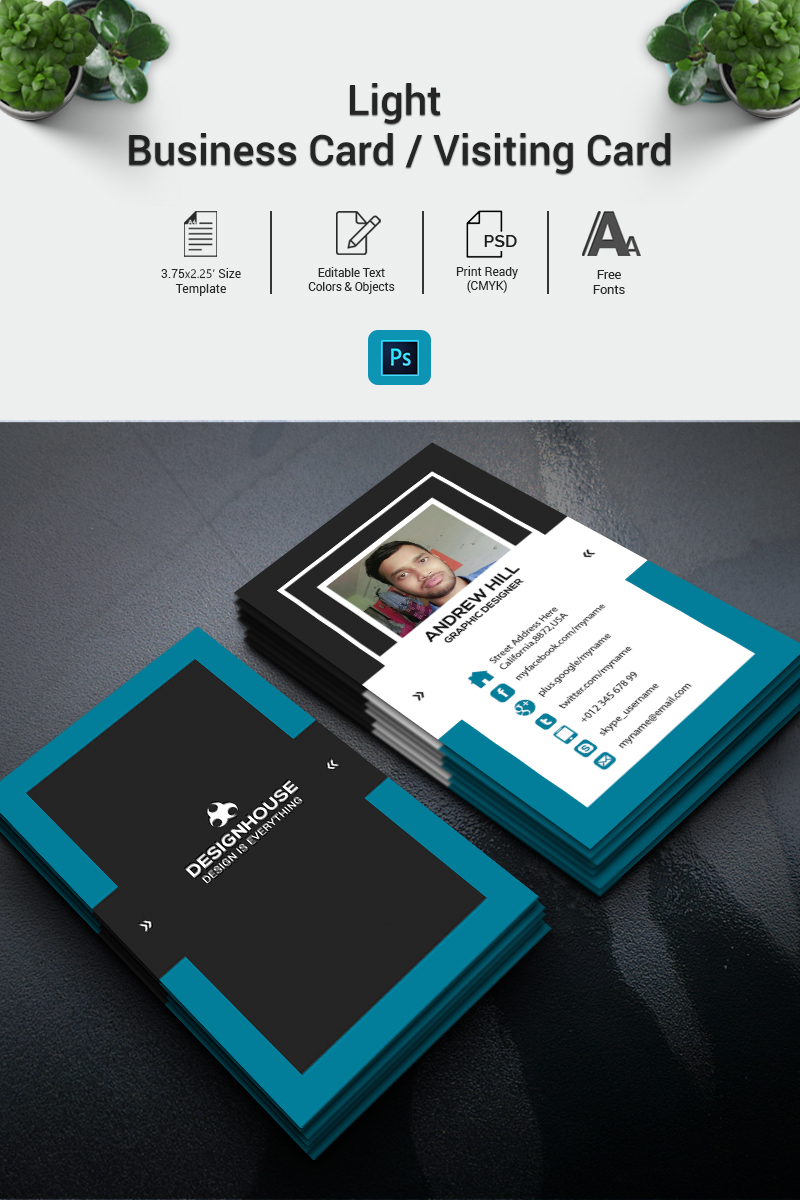 Light – Business Card / Visiting Card - Corporate Identity Template