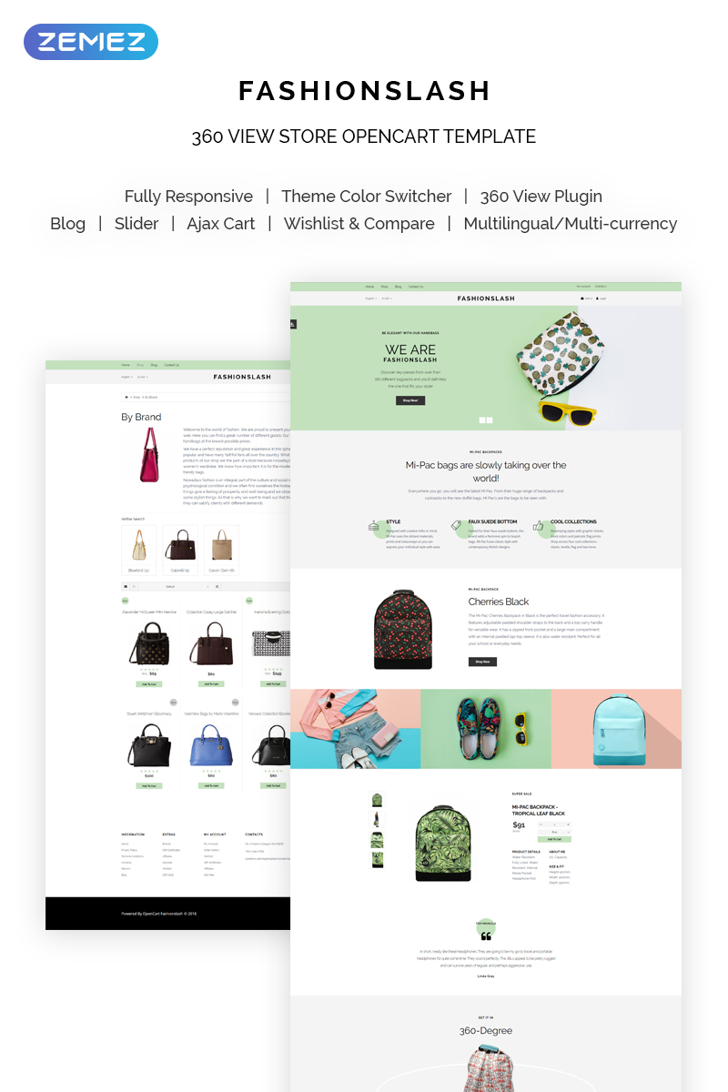 Fashionslash - Fancy Fashion Single Product OpenCart Template