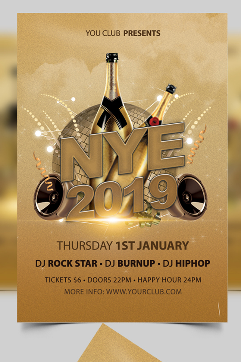 New Year Party Celebrations Flyer Template - Corporate Identity Template