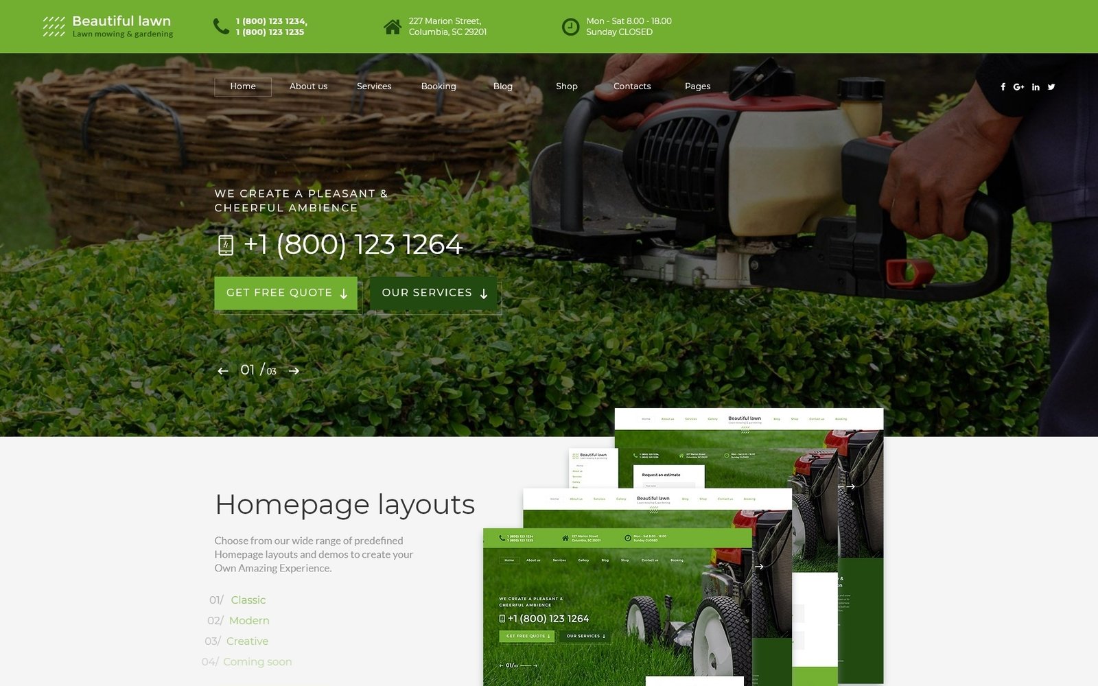 Beautiful Lawn - Lawn Moving And Gardening Website Template