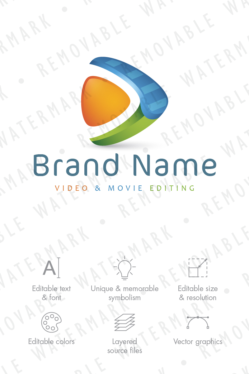 Abstract Video Editing Logo Template