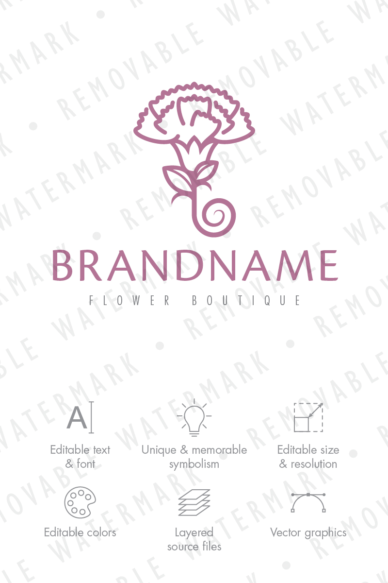 Carnation Flower Logo Template