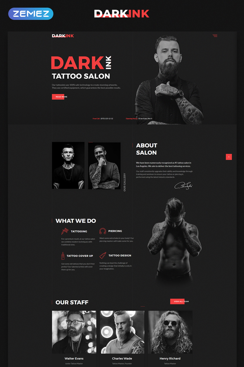 DarkInk - Tattoo Salon Multipage HTML5 Website Template