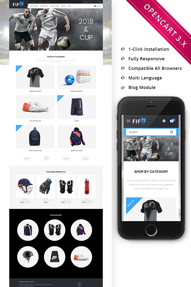 Fifo Sport Store - Responsive OpenCart Template