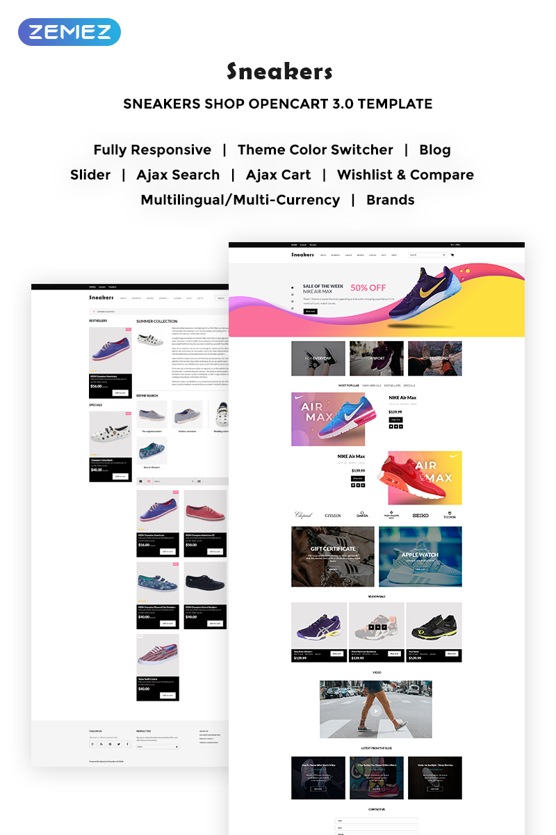 Sneakers Store OpenCart Template