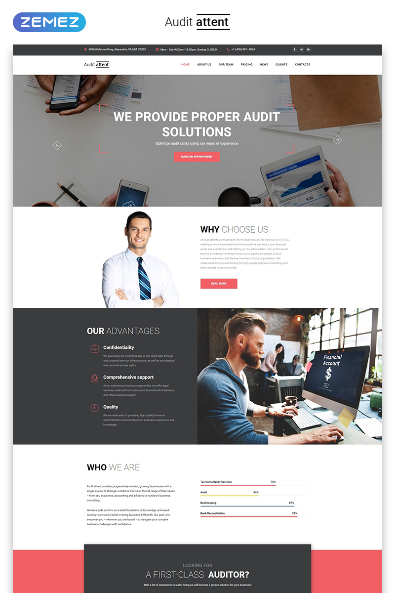 Audit attent - Business Audit HTML5 Landing Page Template