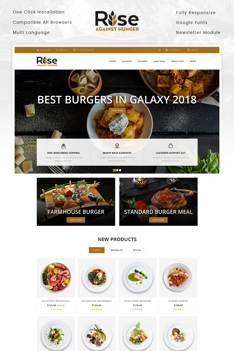 RISE - Food Store OpenCart Responsive Template