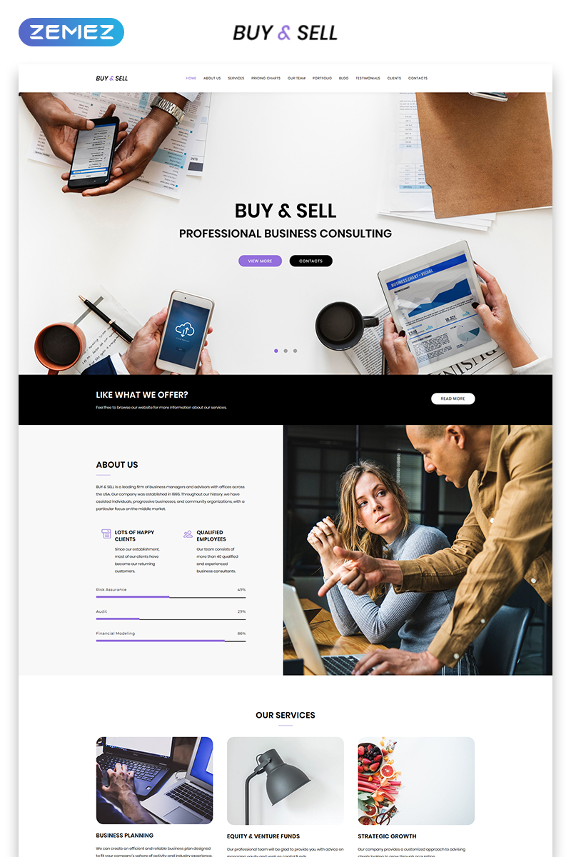 Buy&Sell - Bright Business Consultant HTML Landing Page Template