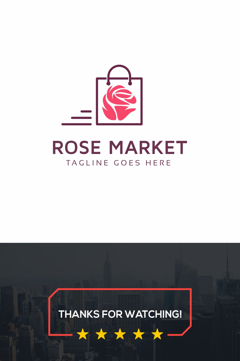 Rose Market Flower Logo Template
