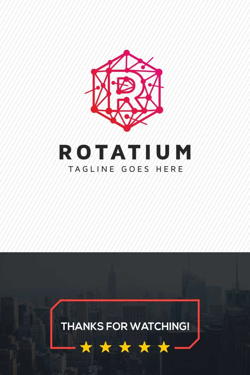 Rotatium Hexagon R Letter Logo Template