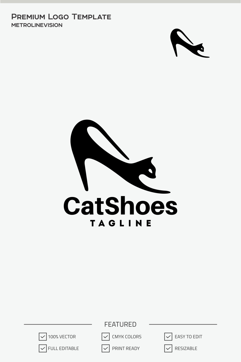 Cat Shoes Logo Template
