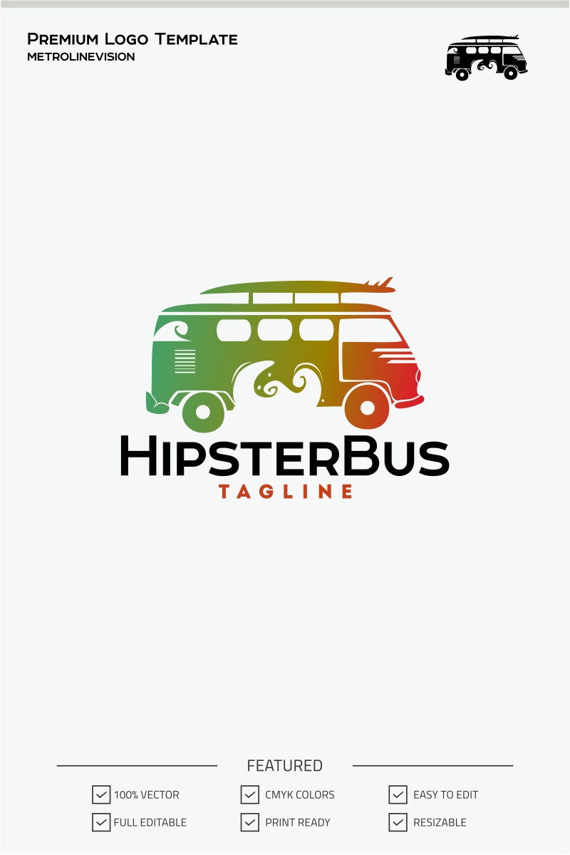 Hipster Bus Logo Template