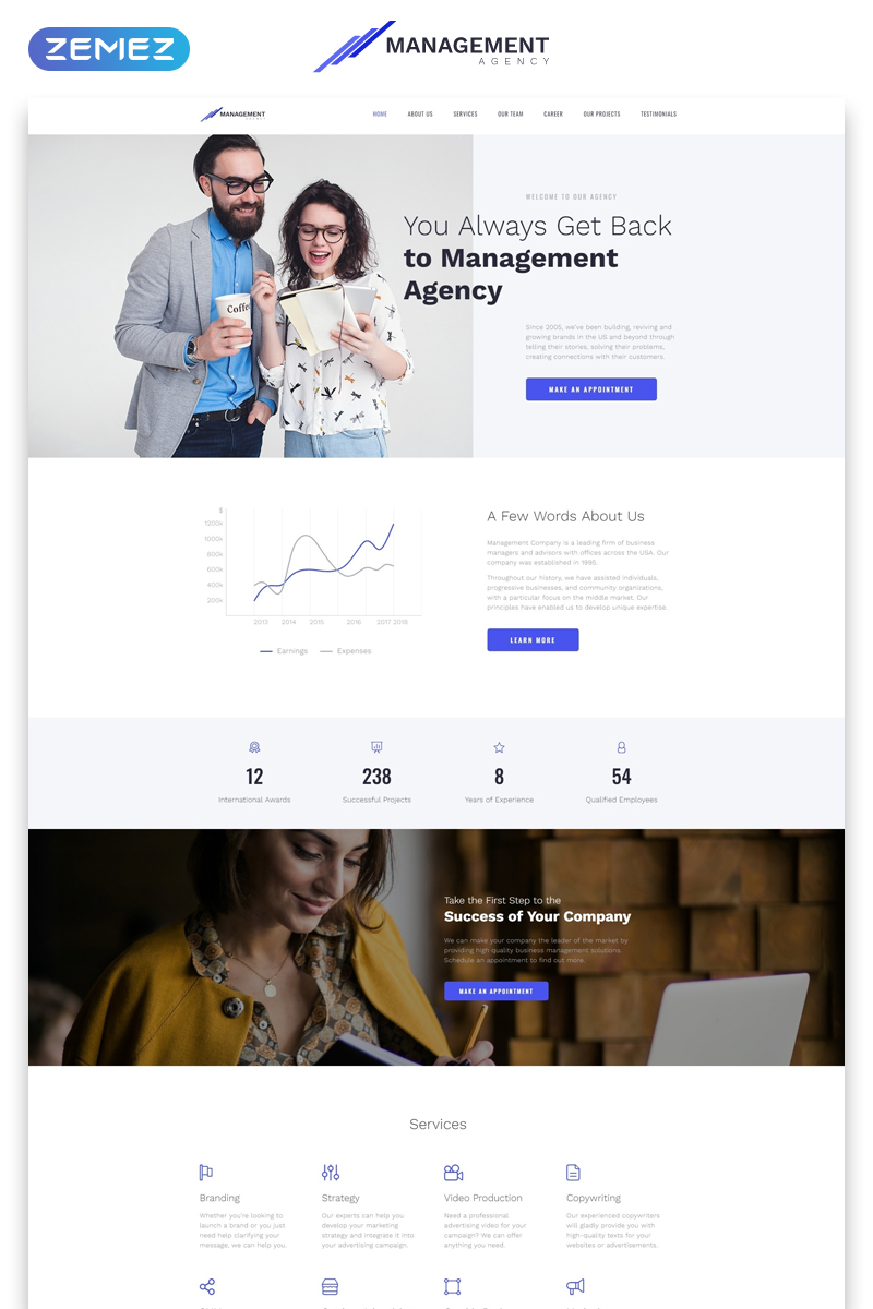 Management - Brilliant Management Company HTML Landing Page Template