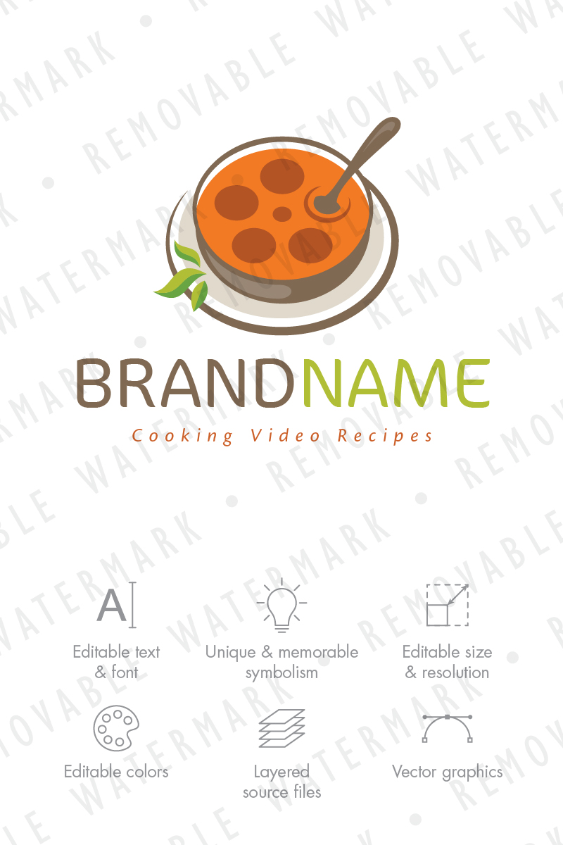 Movie Soup Cooking Logo Template