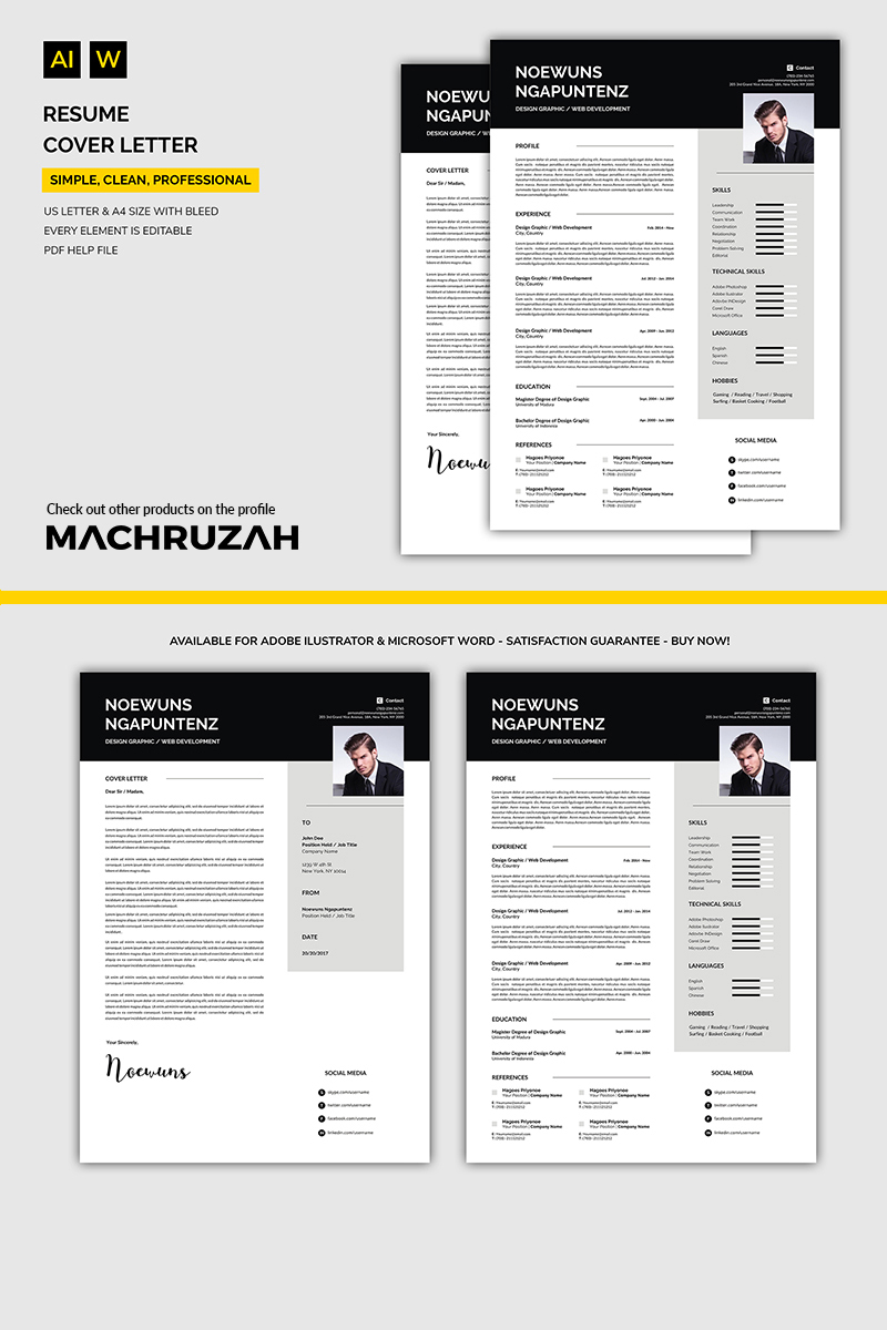 Noewuns - Cover Letter Resume Template