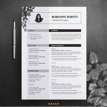 Template Floral Resume Templates 70971